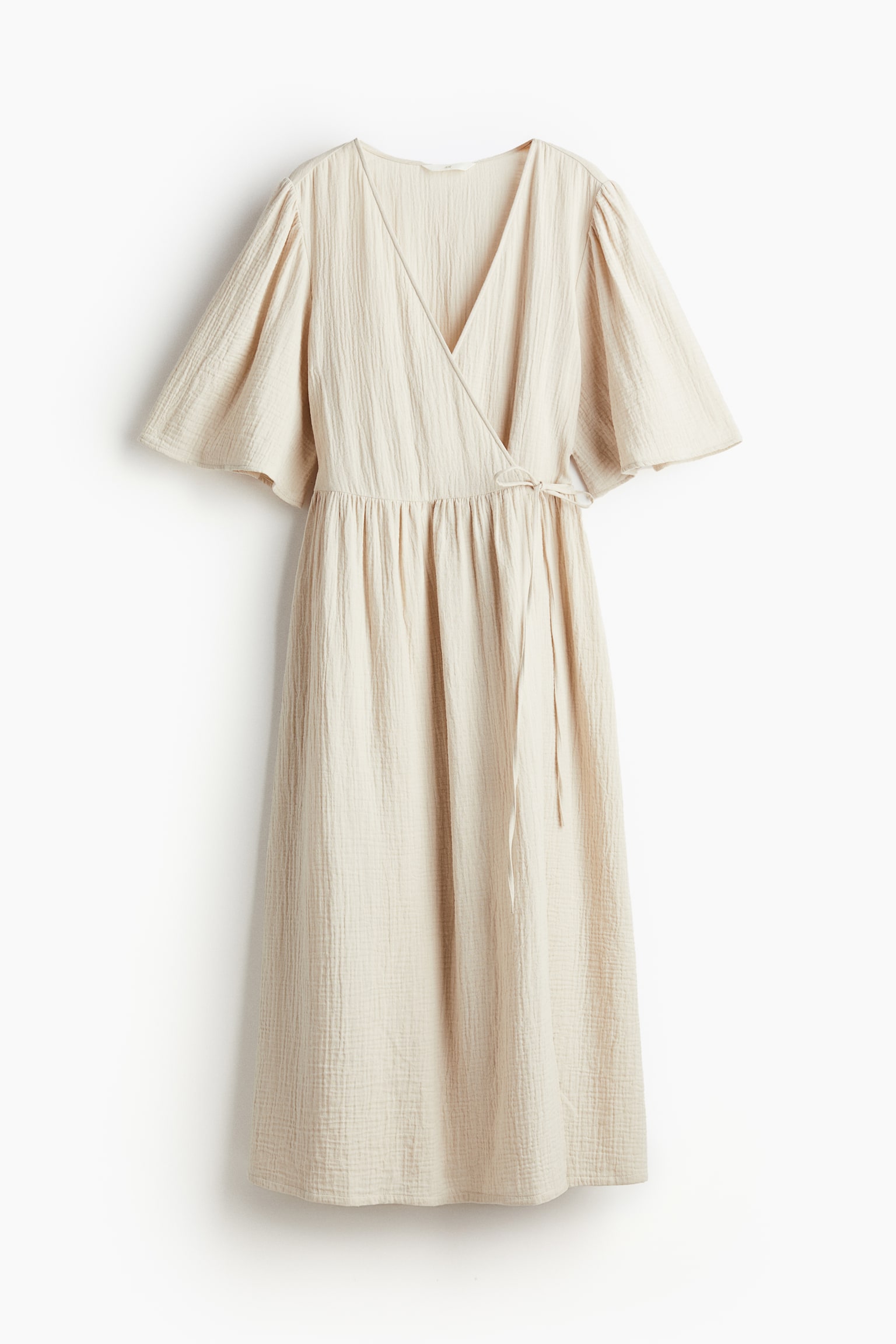 Muslin wrap dress - Light beige - 2