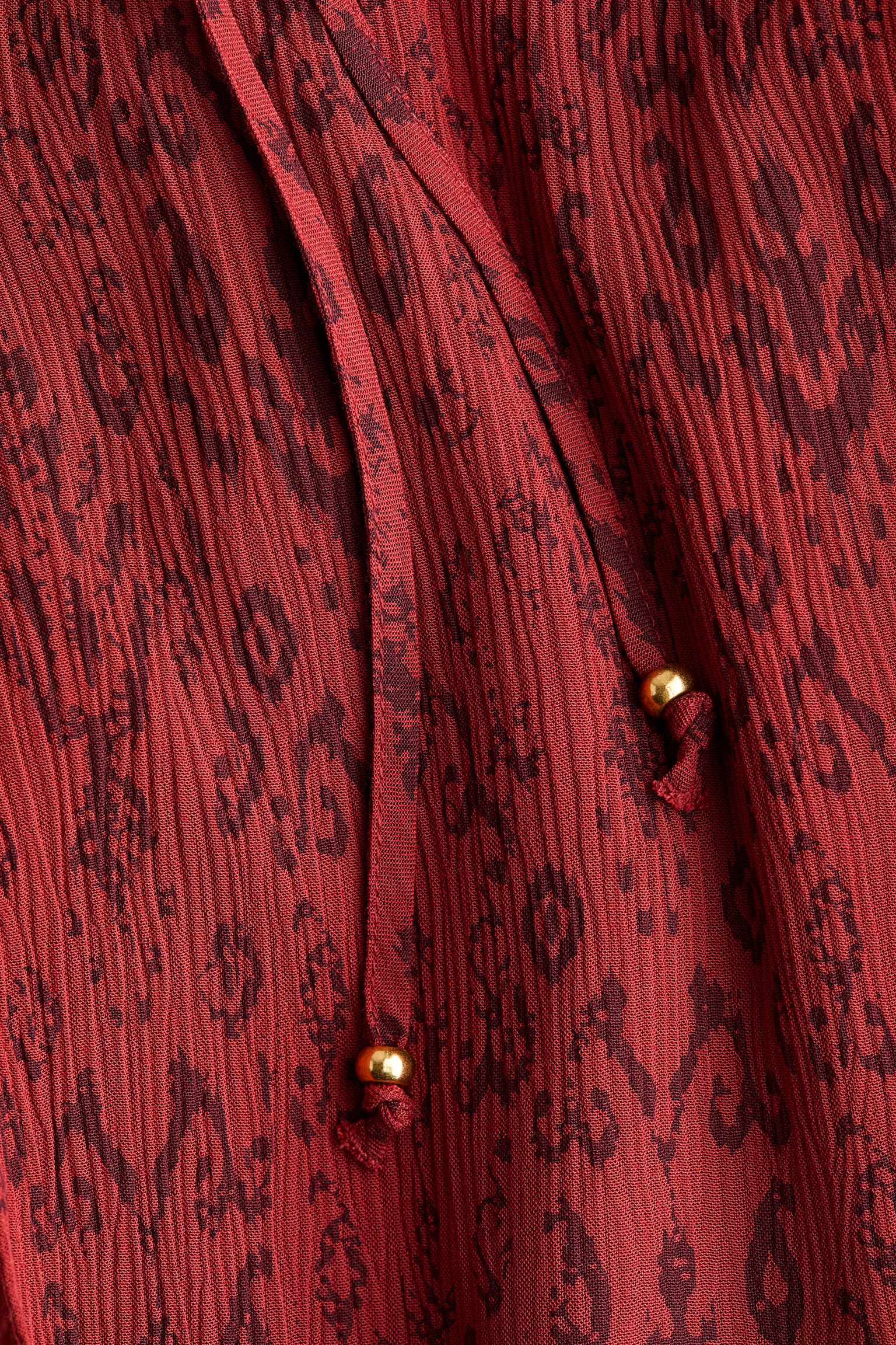 Viscose halterneck top - Red/Patterned/White - 3