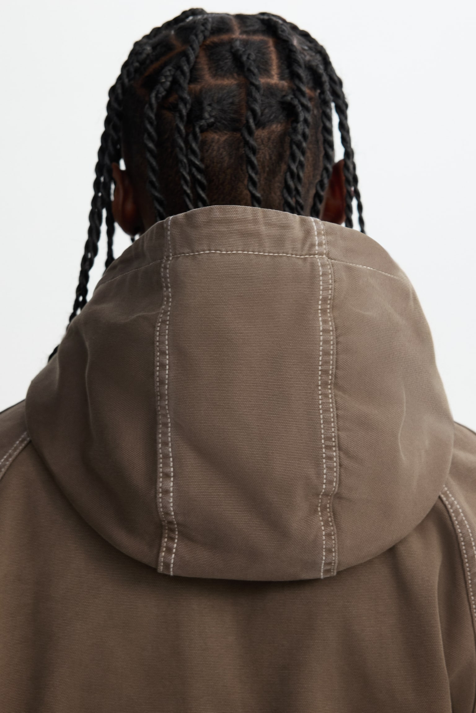 Padded canvas jacket - Dark mole/Black - 5