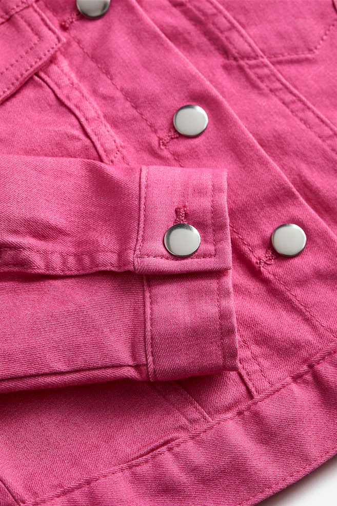 Twill jacket - Bright pink/Sage green - 3
