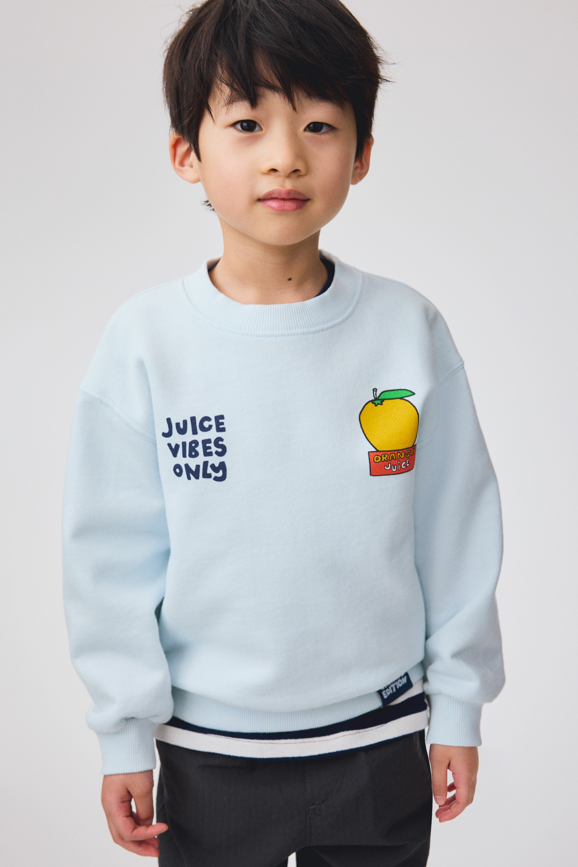 Sweatshirt med tryck-Ljusblå/Juice vibes