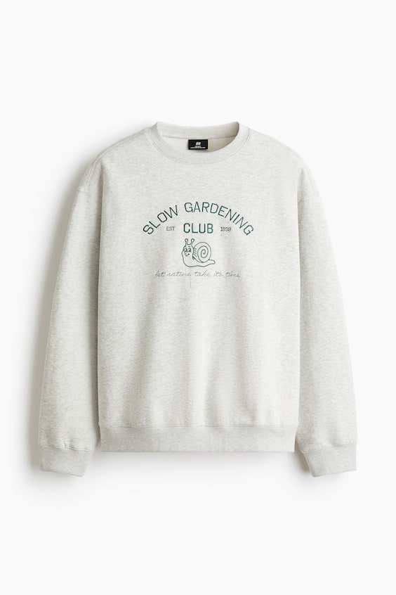 Мужские худи H&M Relaxed-Fit Embroidered-Motif Sweatshirt