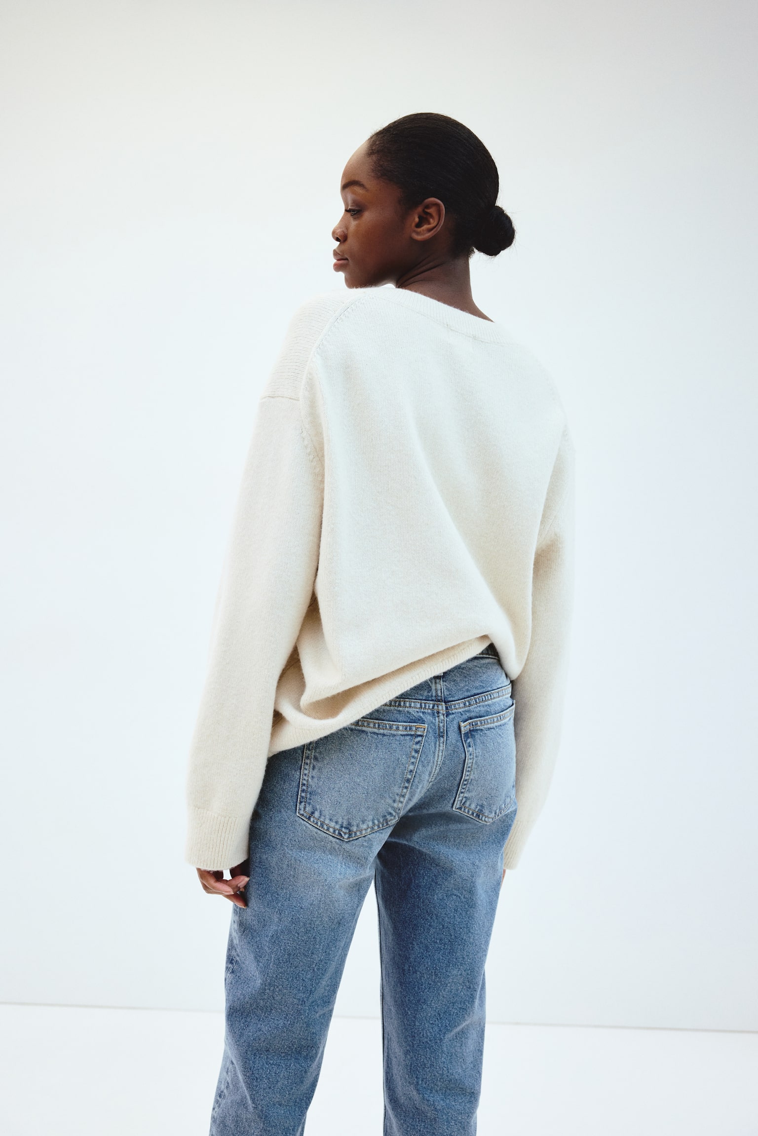 MAMA Slim Mom Ankle Jeans - כחול ג'ינס/לבן - 4