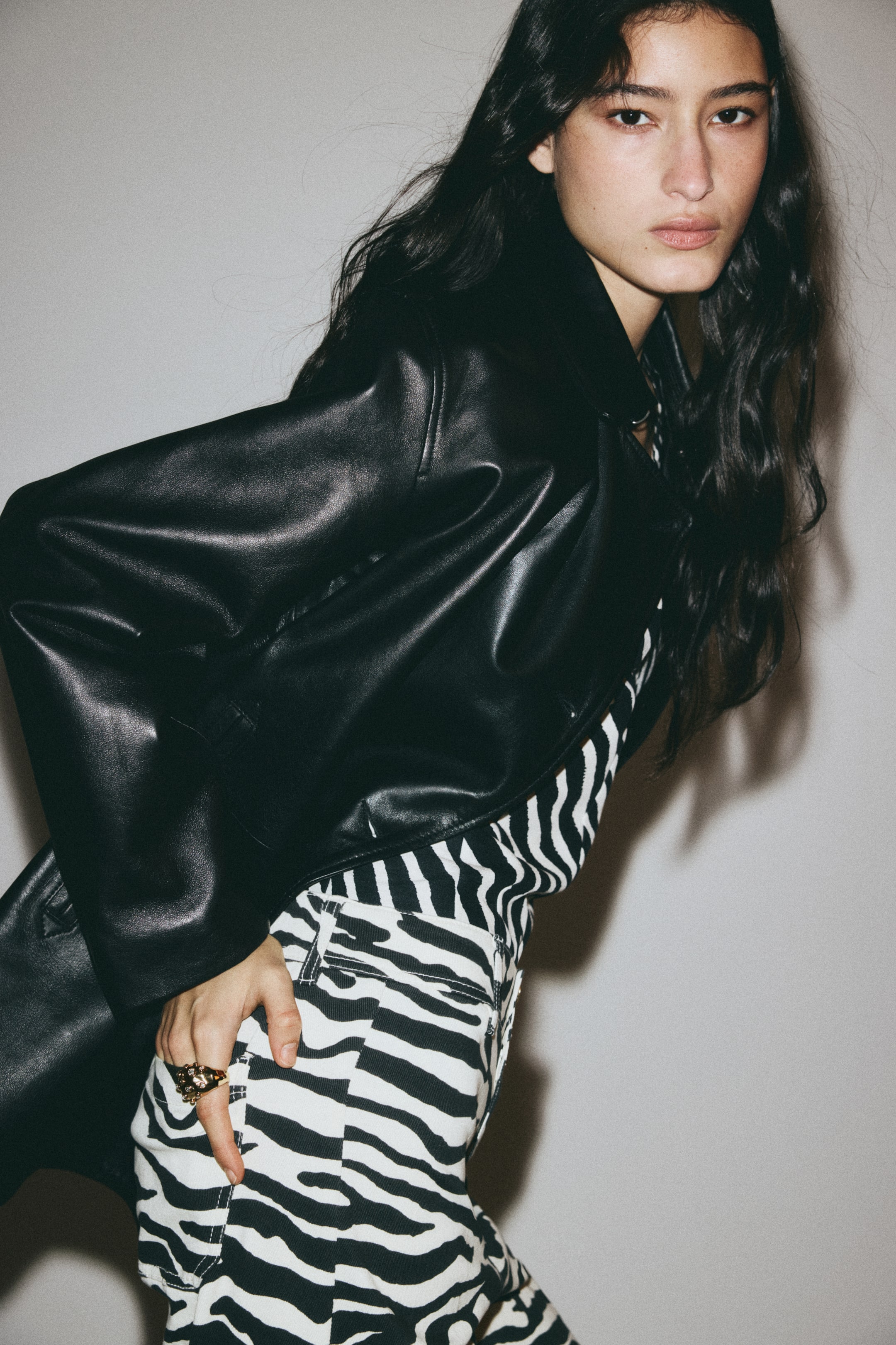 View larger image: Canvas trousers - White/Zebra print - Ladies | H&M IE 3