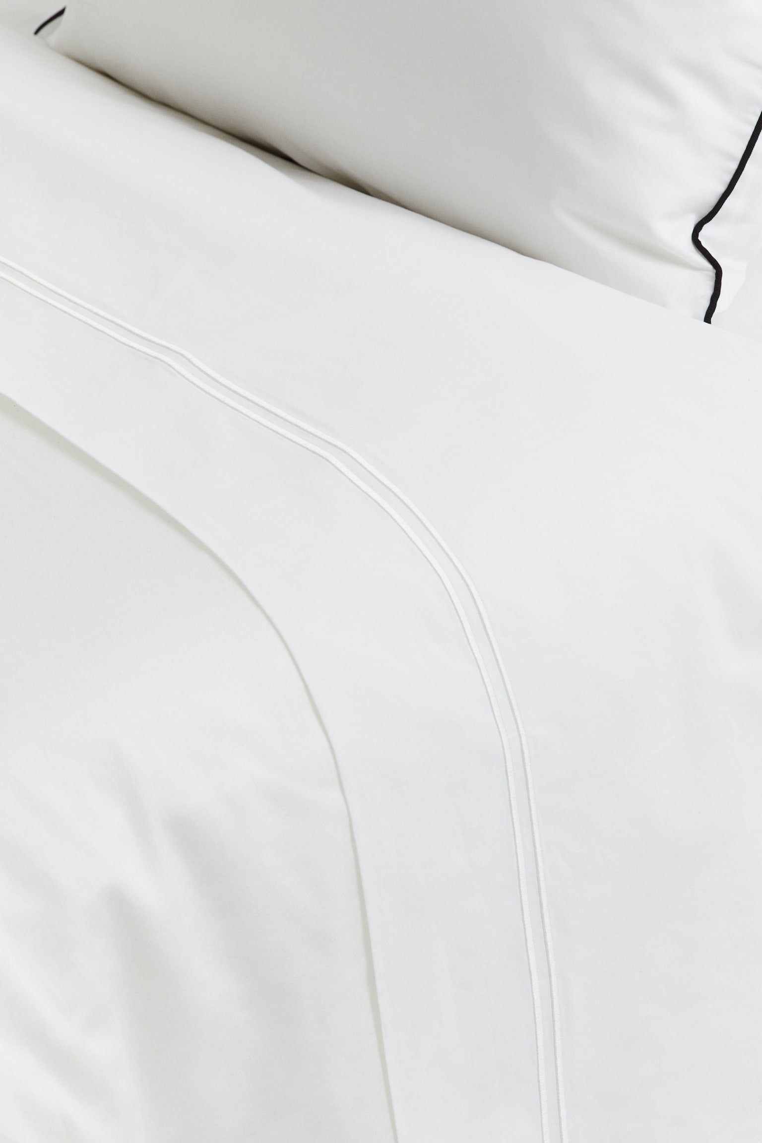 Drap de dessus en percale de coton - Blanc/Blanc - 2