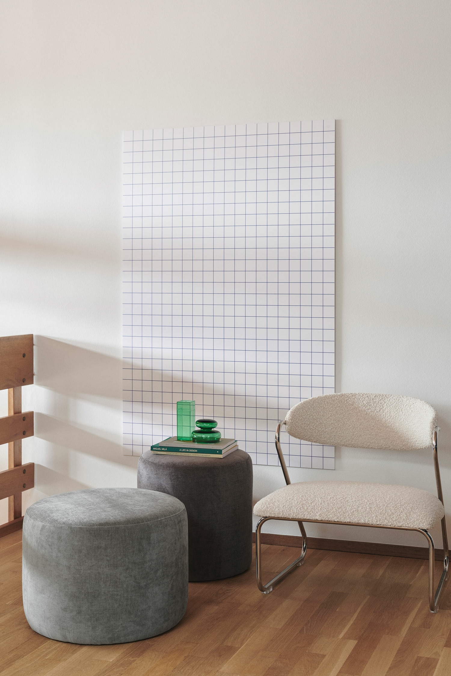 No. 9 Puf - Planet Grey Green/Maya Cream/Planet Legion Blue