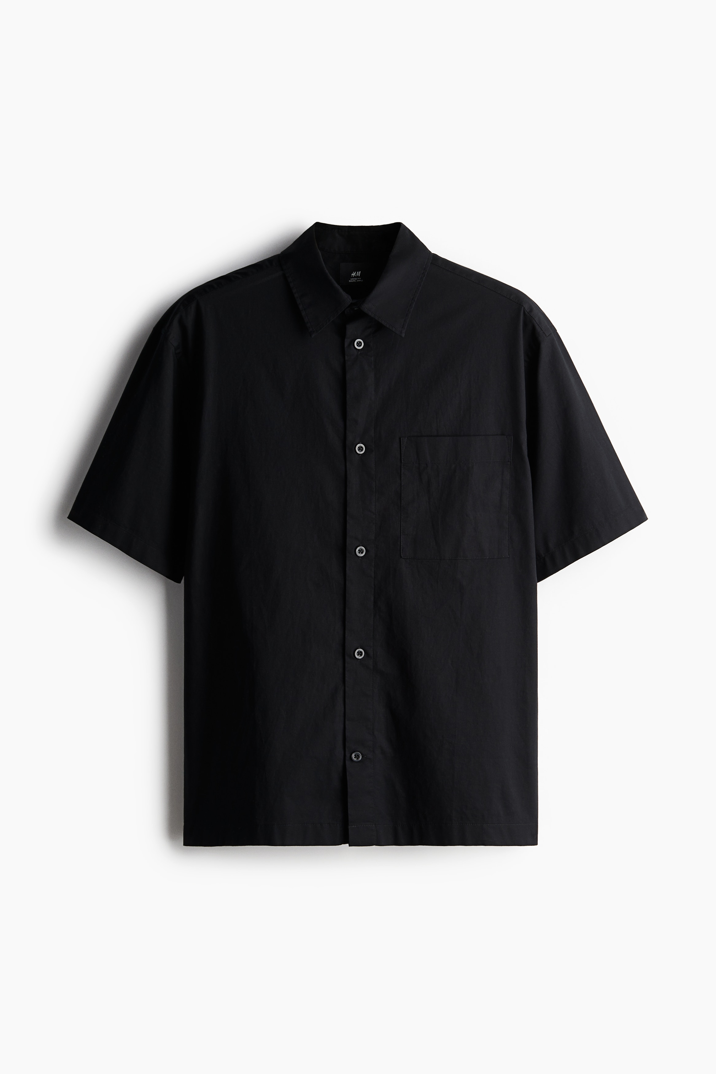 Loose Fit Short-Sleeved Shirt - Black - Men | H&M US