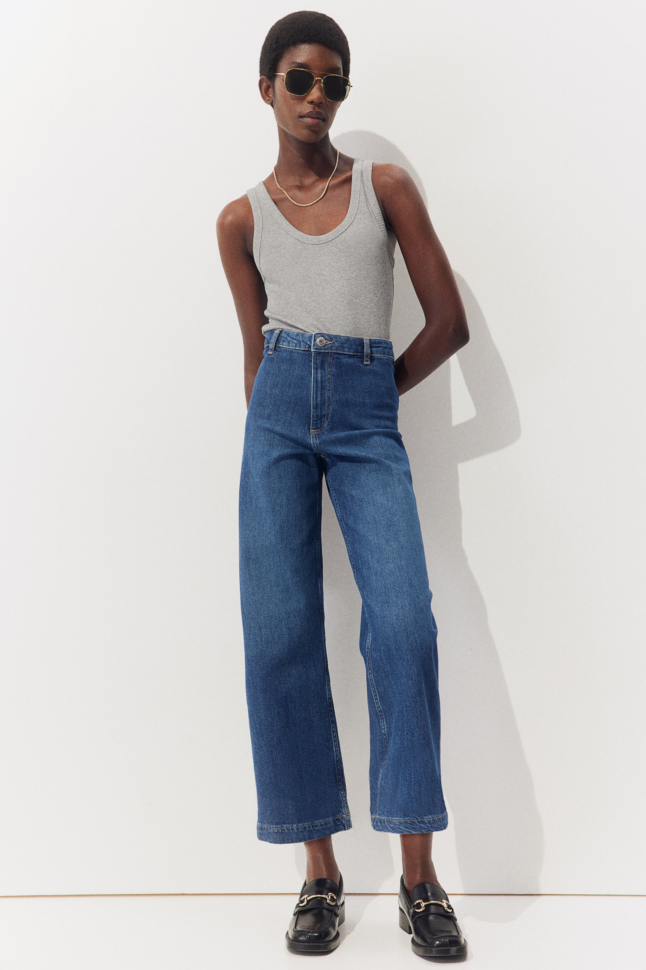 Cropped Twill Pants