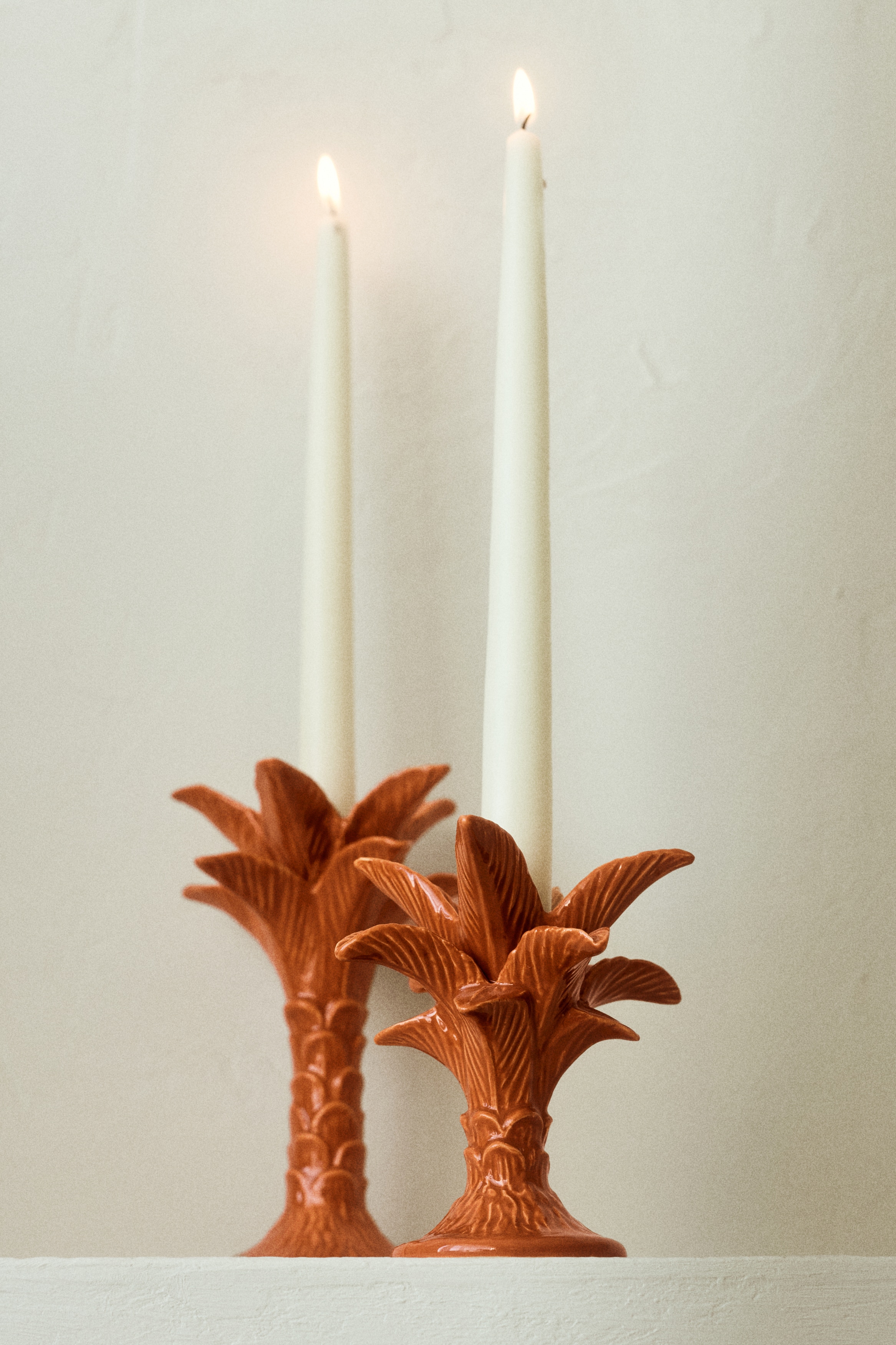 Liten palmformad ljusstake - Orange