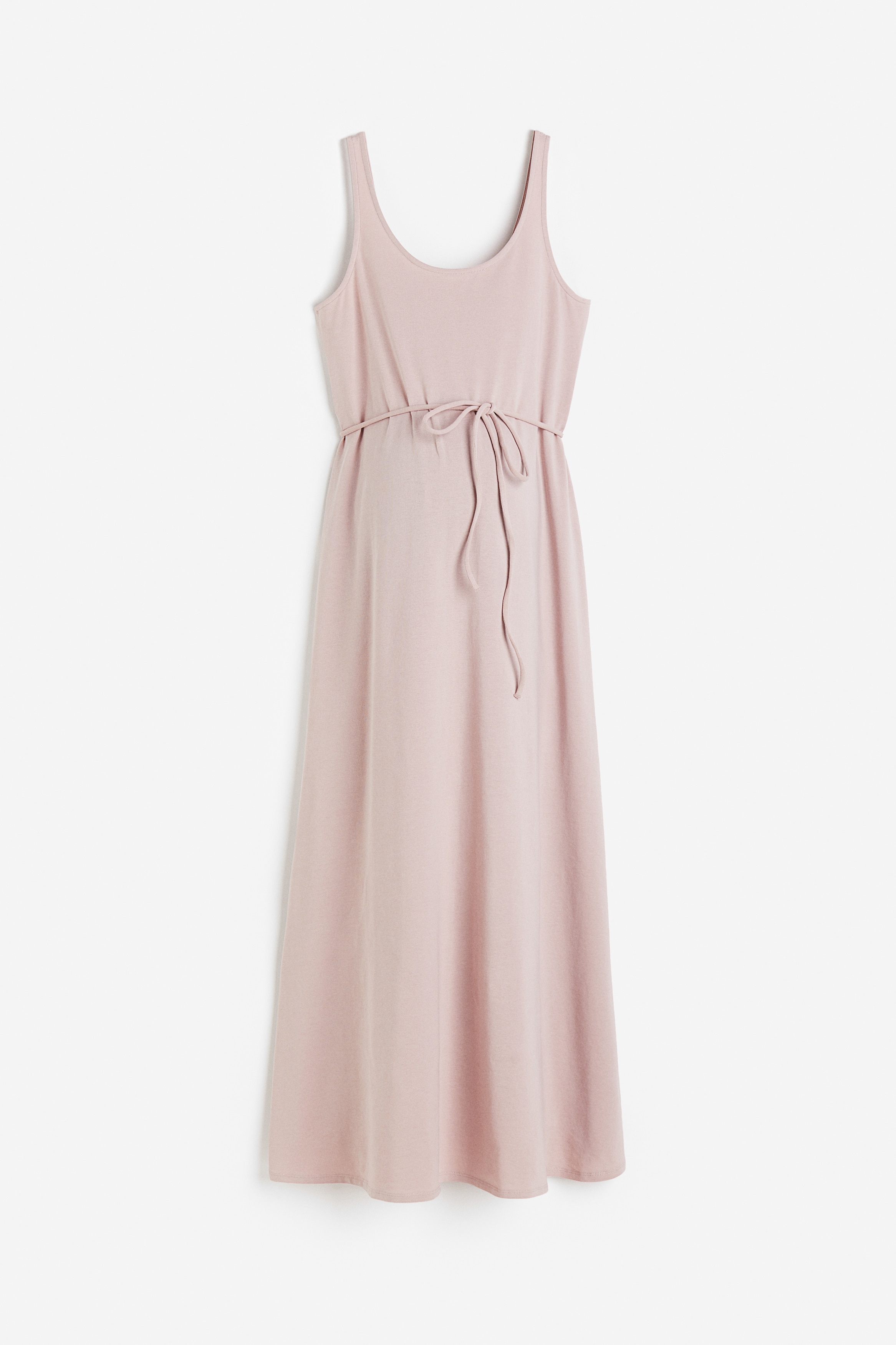 MAMA Calf-length cotton dress - Deep neckline - Sleeveless - Sage 
