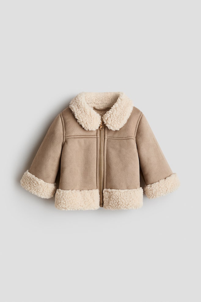 Teddy-detail jacket - Light beige - 1
