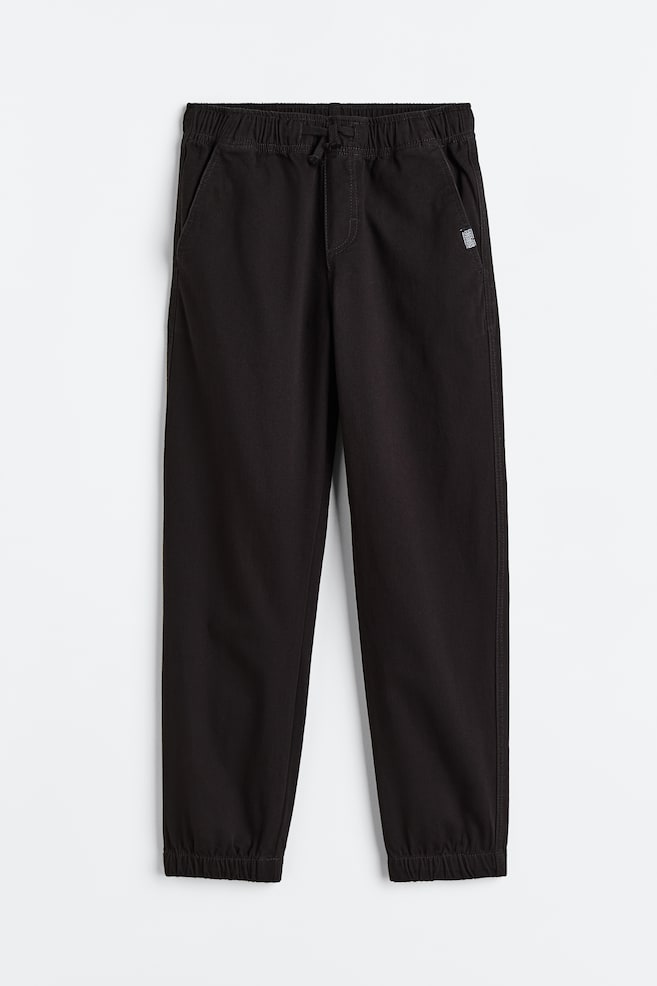 Cotton Twill Joggers - Black - Kids | H&M US