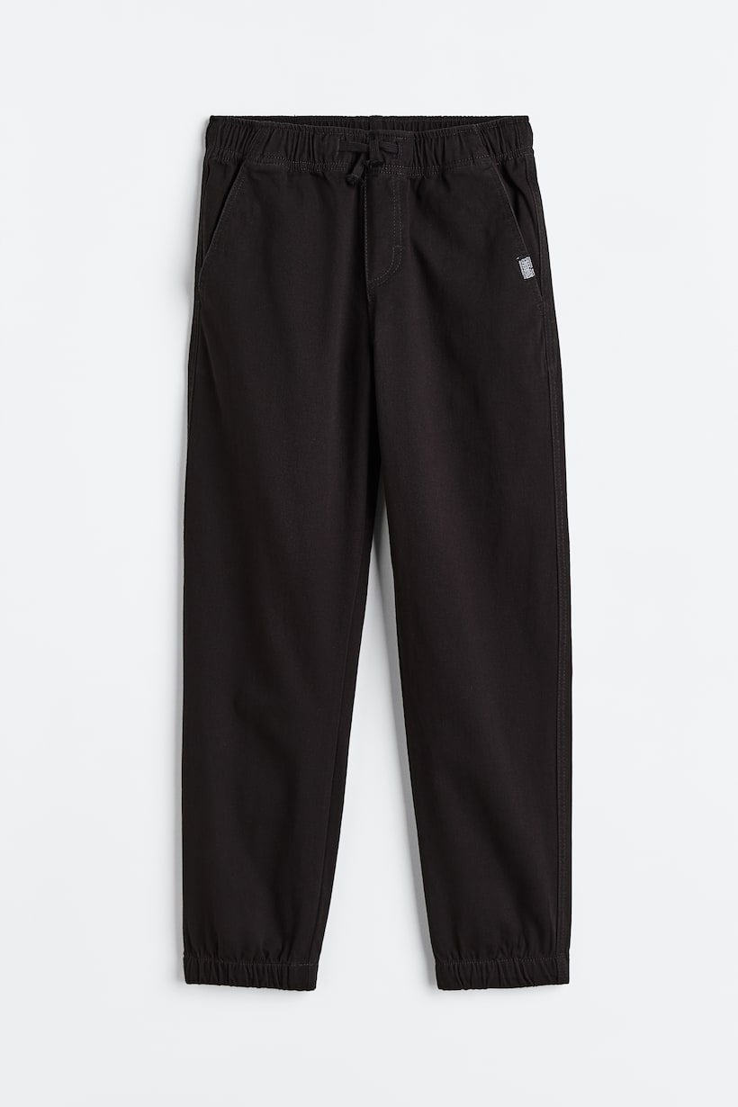 Cotton Twill Joggers - Black - Kids 