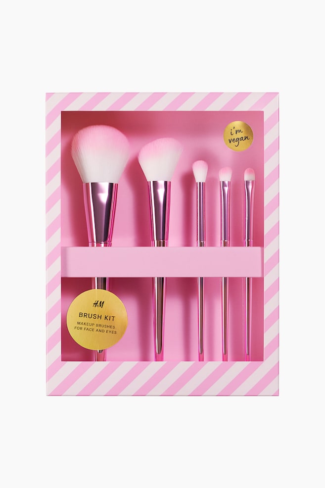 Pack de 5 brochas de maquillaje - Rosa claro - 1