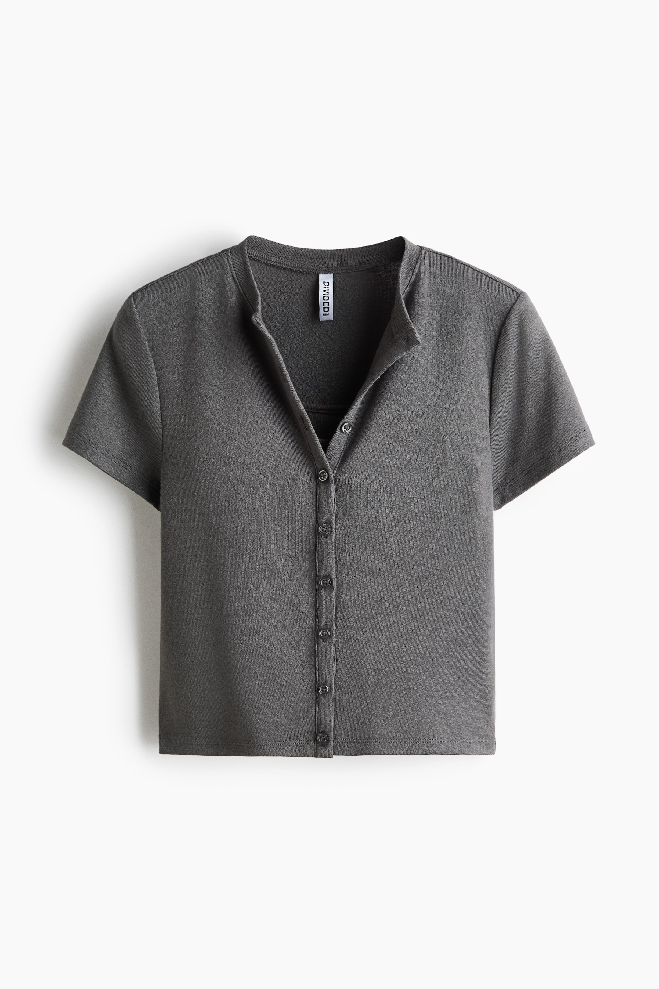View larger image: Layered short-sleeved cardigan - Dark grey - Ladies | H&M 1