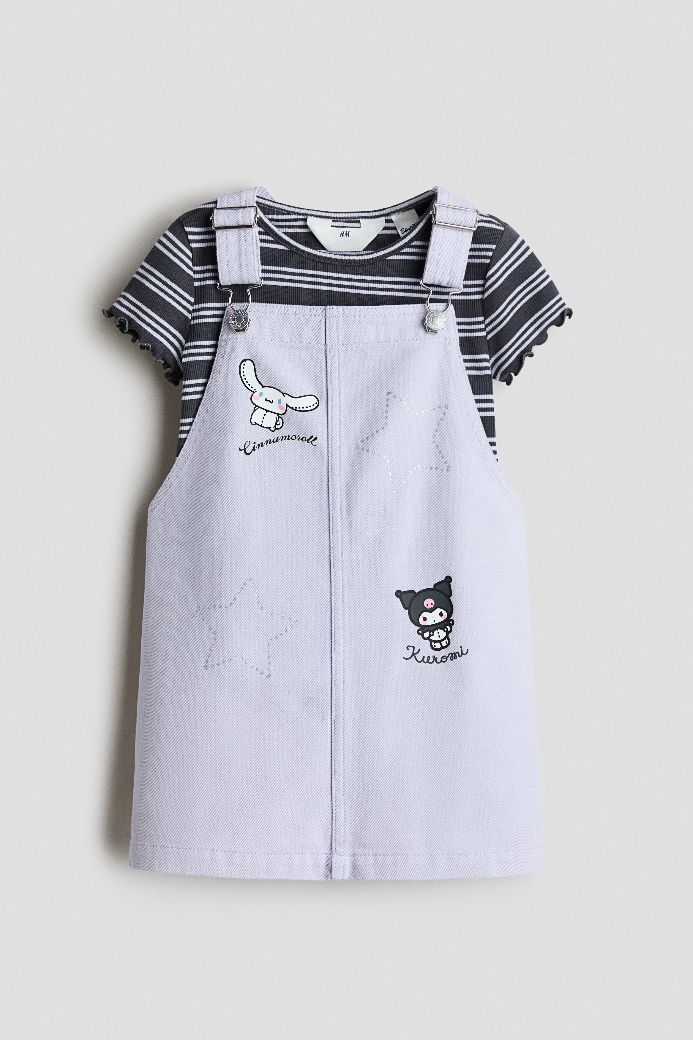 Bộ 2 món vải cotton hoạ tiết - Màu tím lilac/Sanrio/Màu xanh denim/Kuromi