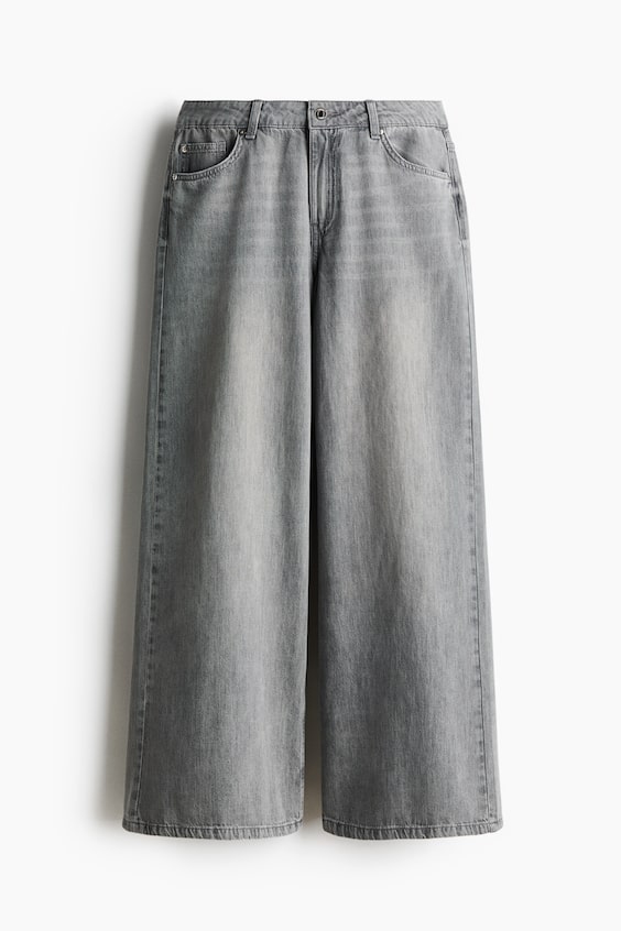 Wide Regular Waist Jeans · grigio