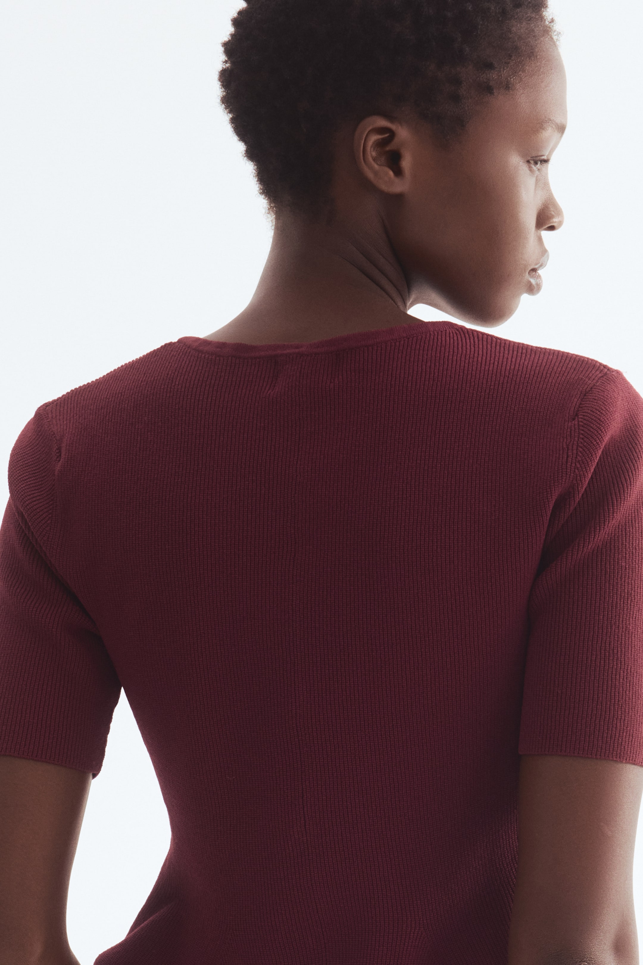 View larger image: Peplum cardigan - Burgundy - Ladies | H&M HK 2