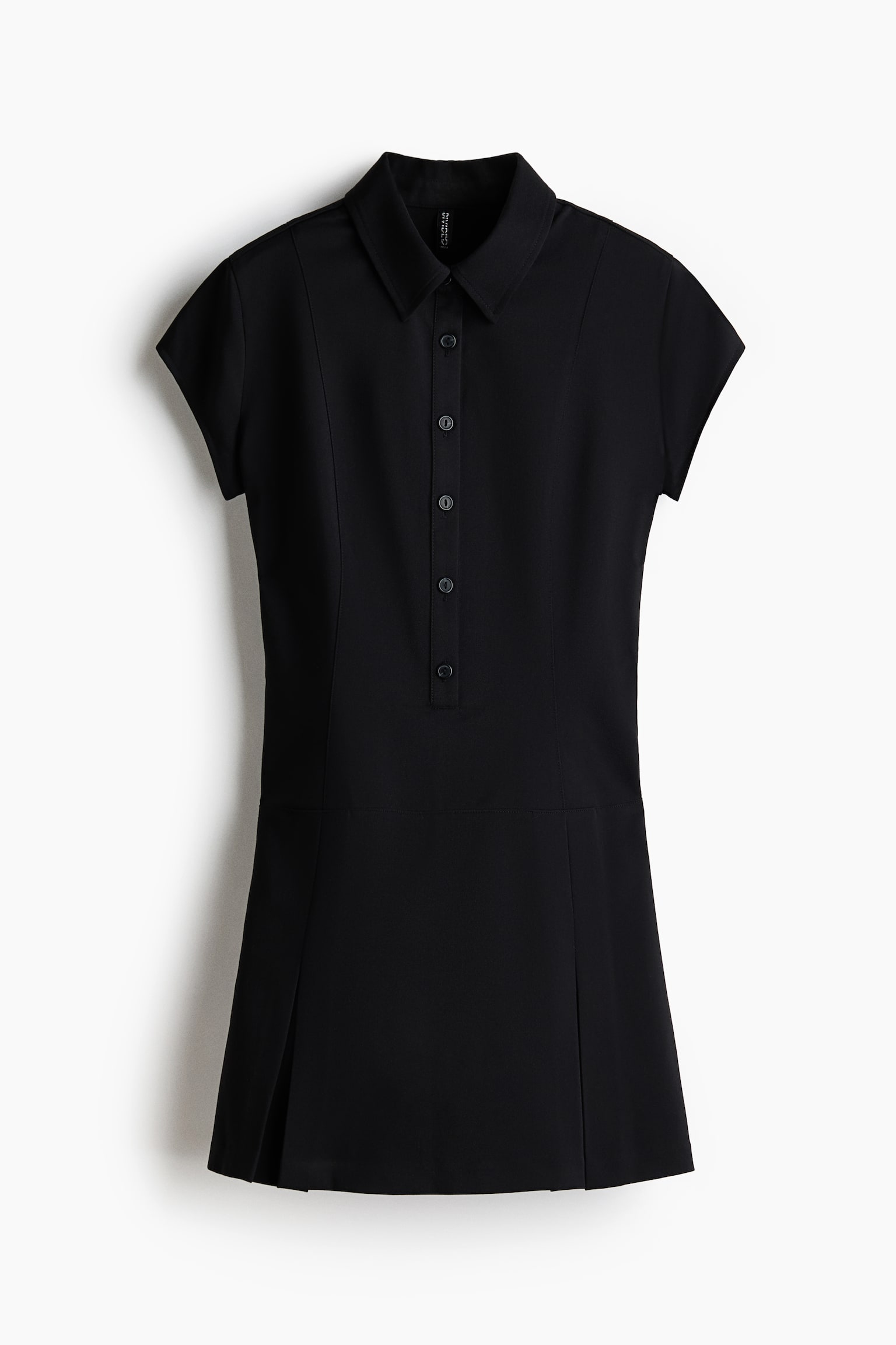 Short-sleeved dress - 블랙/다크 그레이 - 2