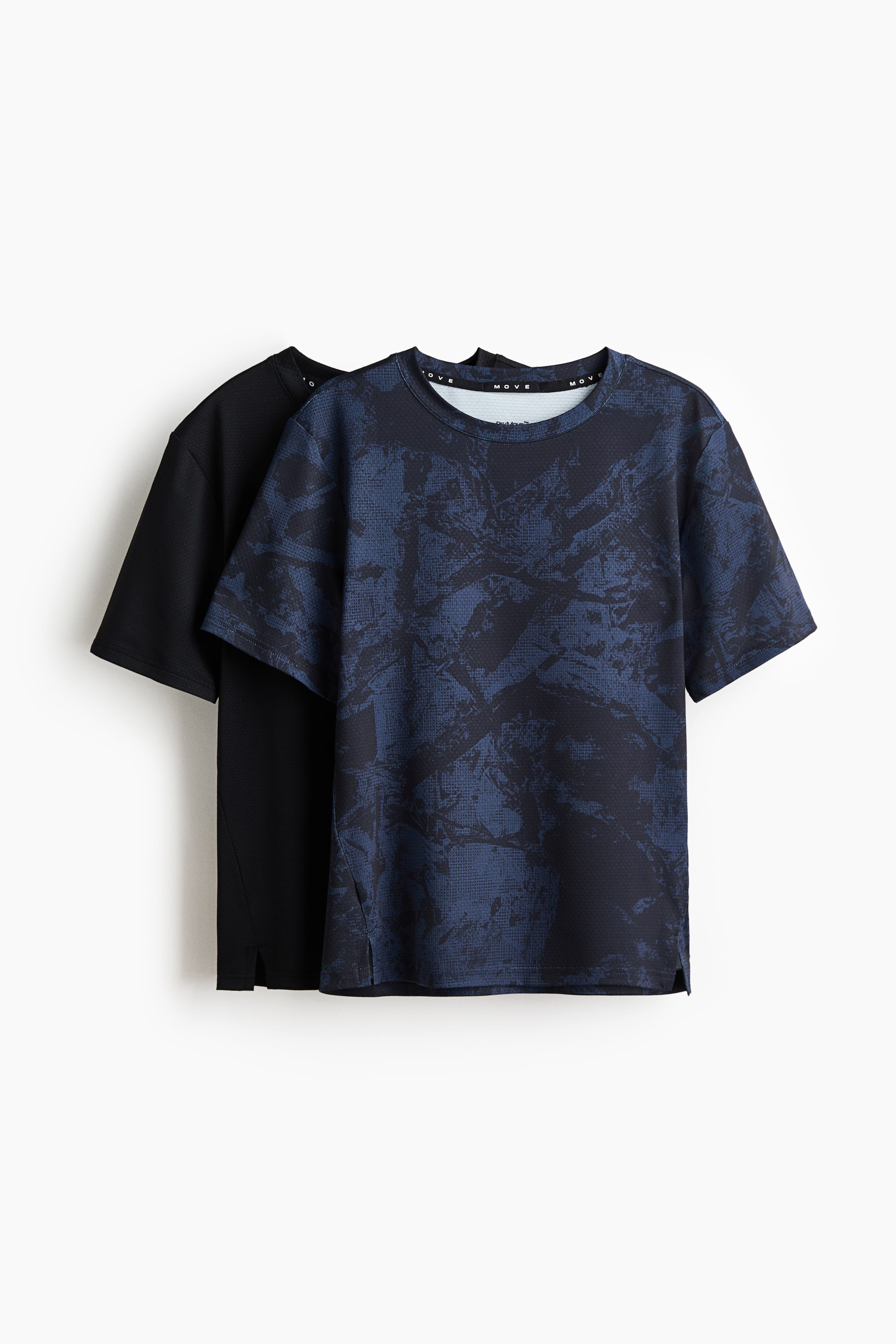 Grotere afbeelding bekijken: Set van 2 sportshirts met DryMove™ - Zwart/blauw - KINDEREN | H&M BE 1