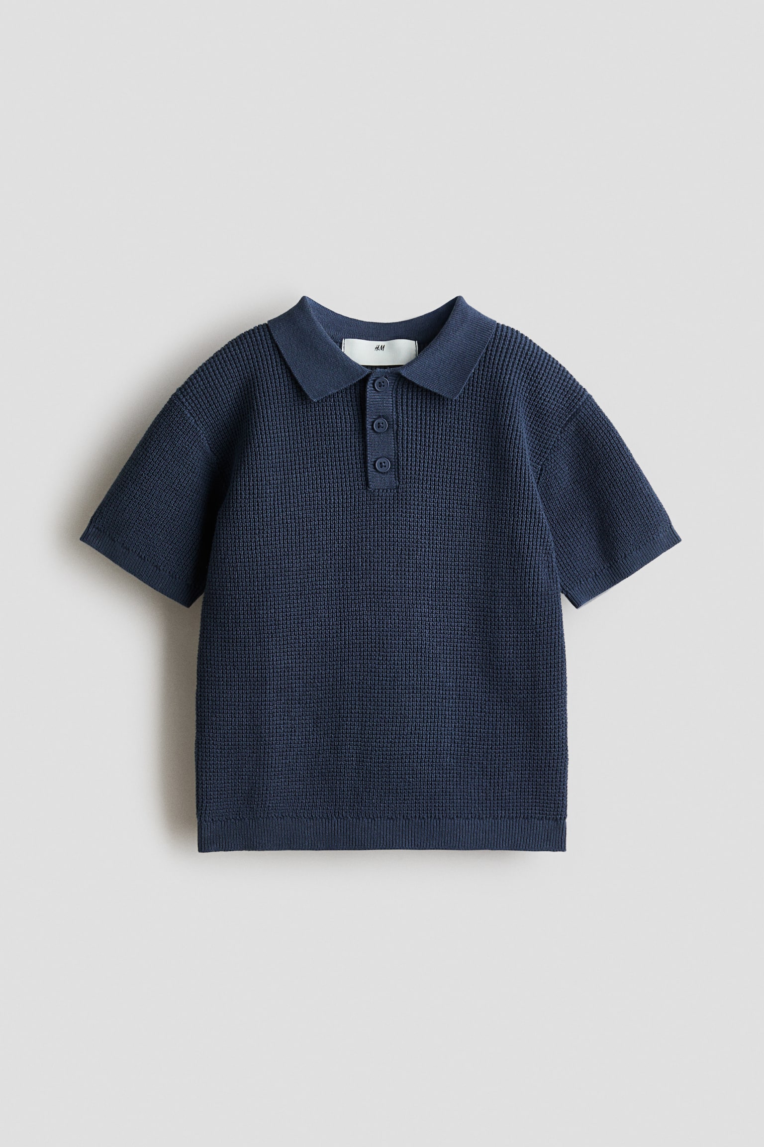 Gebreid katoenen polo - Marineblauw/Licht kakigroen/Roomwit/gestreept/Roomwit/Donkerblauw/wit gestreept/Dusty blauw - 1