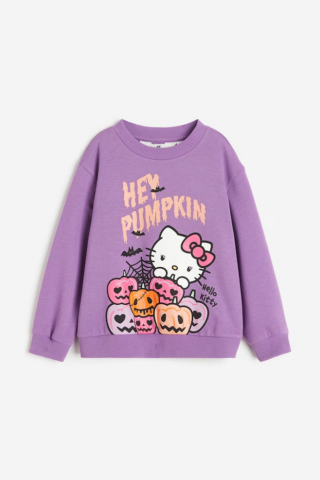 Bedrucktes Sweatshirt - Lila/Hello Kitty/Hellrosa/Cinderella/Hellbeige/Minnie Maus/Weiß/SmileyWorld®/Mintgrün/Kleine Meerjungfrau/Hellrosa/Pokémon/Beige/Hello Kitty - 1