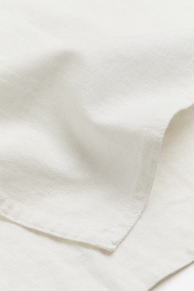Lot de 2 serviettes de table en lin mélangé - Blanc/Vert/Taupe clair/Rose - 4