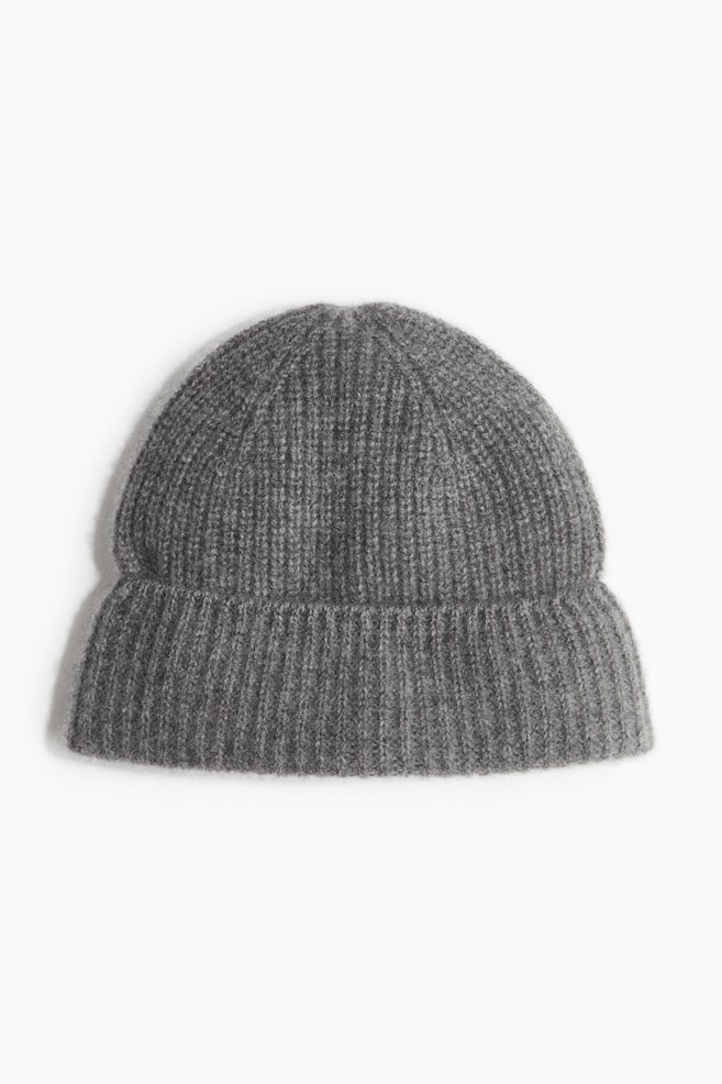 Rib-knit cashmere hat - Grey/Black/Dark purple/Mustard yellow/Dark brown - 1