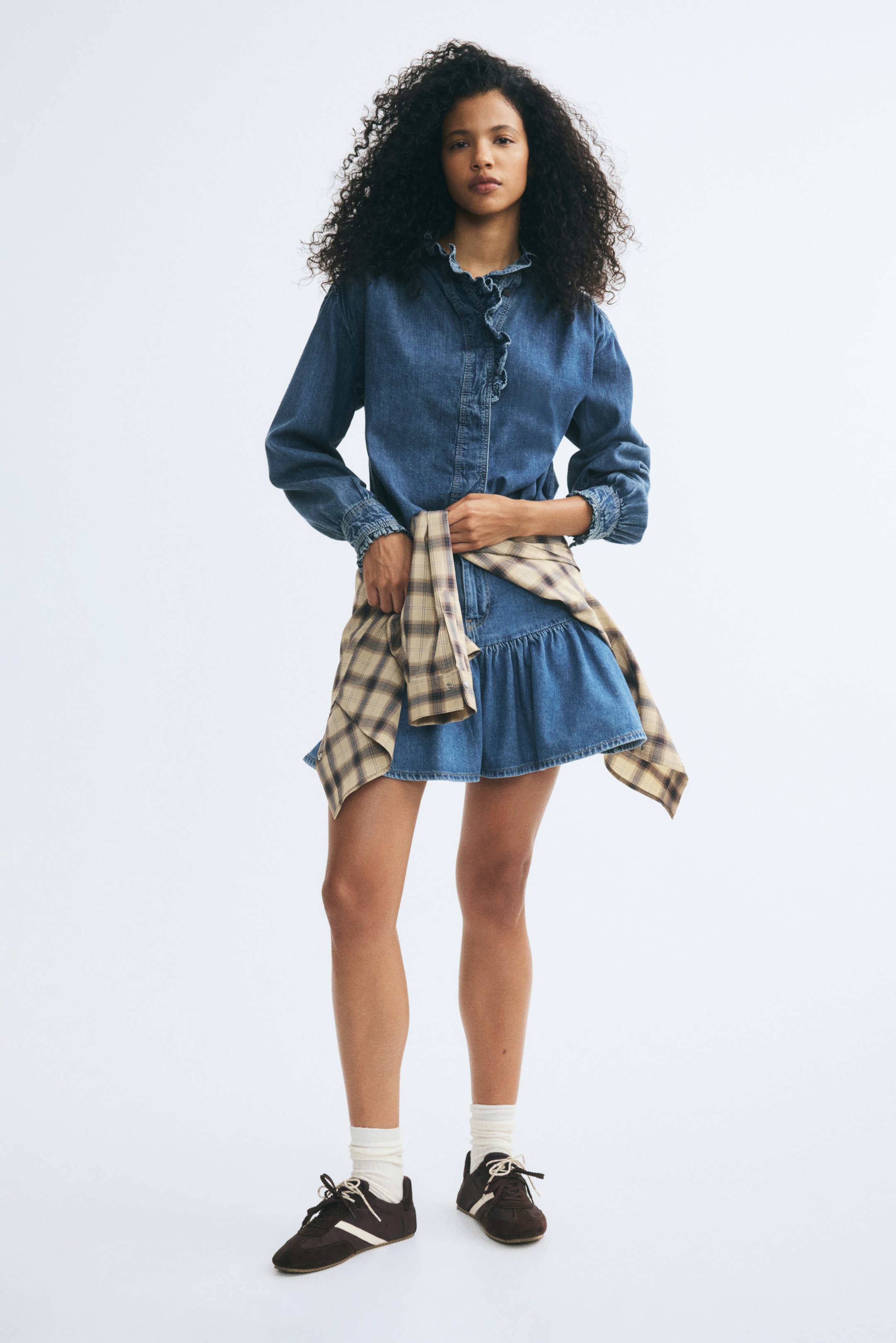Blouse à volants plissés