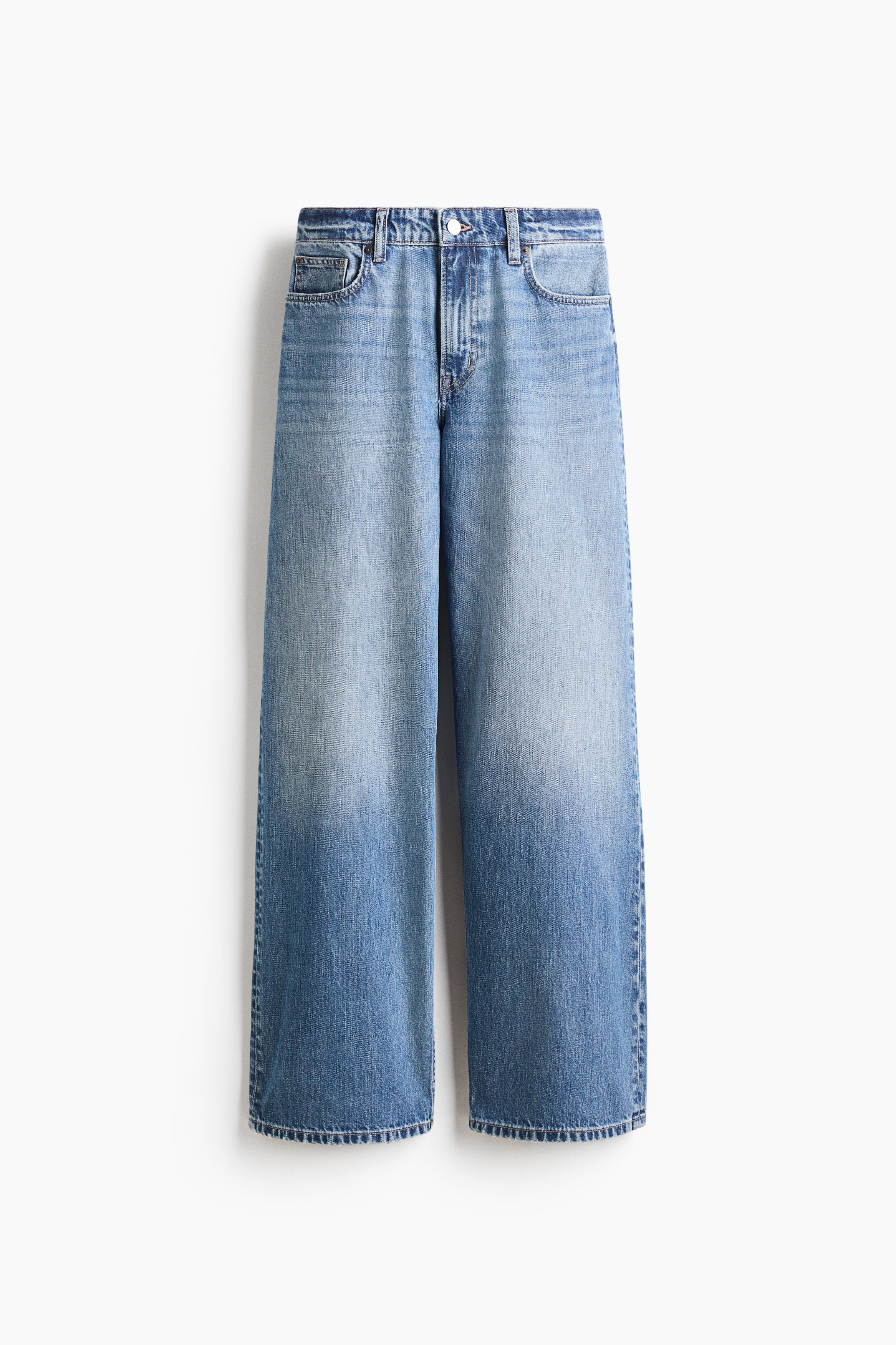 Baggy Regular Waist Jeans - Light denim blue/Denim grey