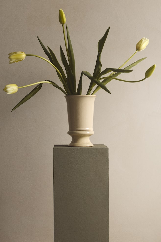 Vase en terre cuite avec glaçure réactive - Beige clair - 2