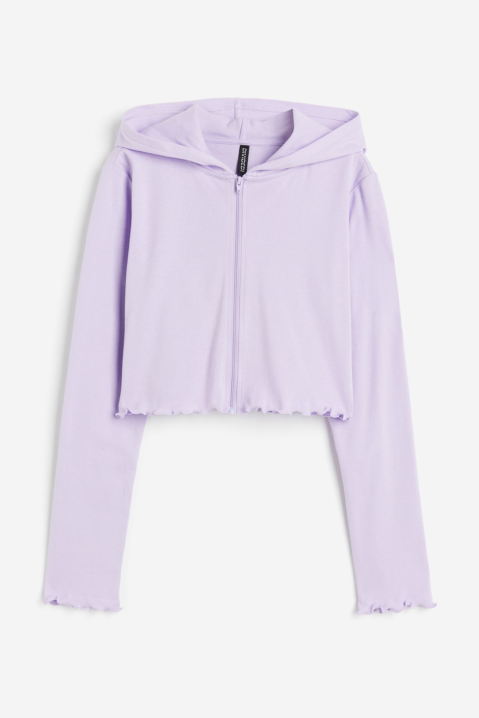 Cropped zip-through hoodie - Light purple/Dark grey/Light beige - 1