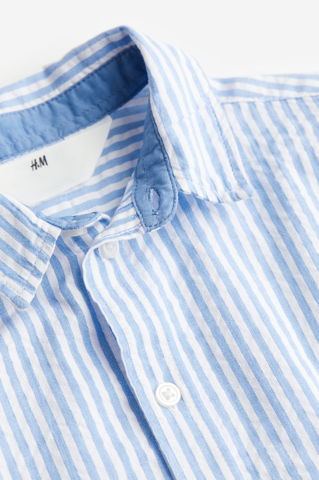 Short-sleeved cotton shirt - Light blue/Striped/Bright blue/Striped/White/Green striped/White/dc/dc/dc - 3