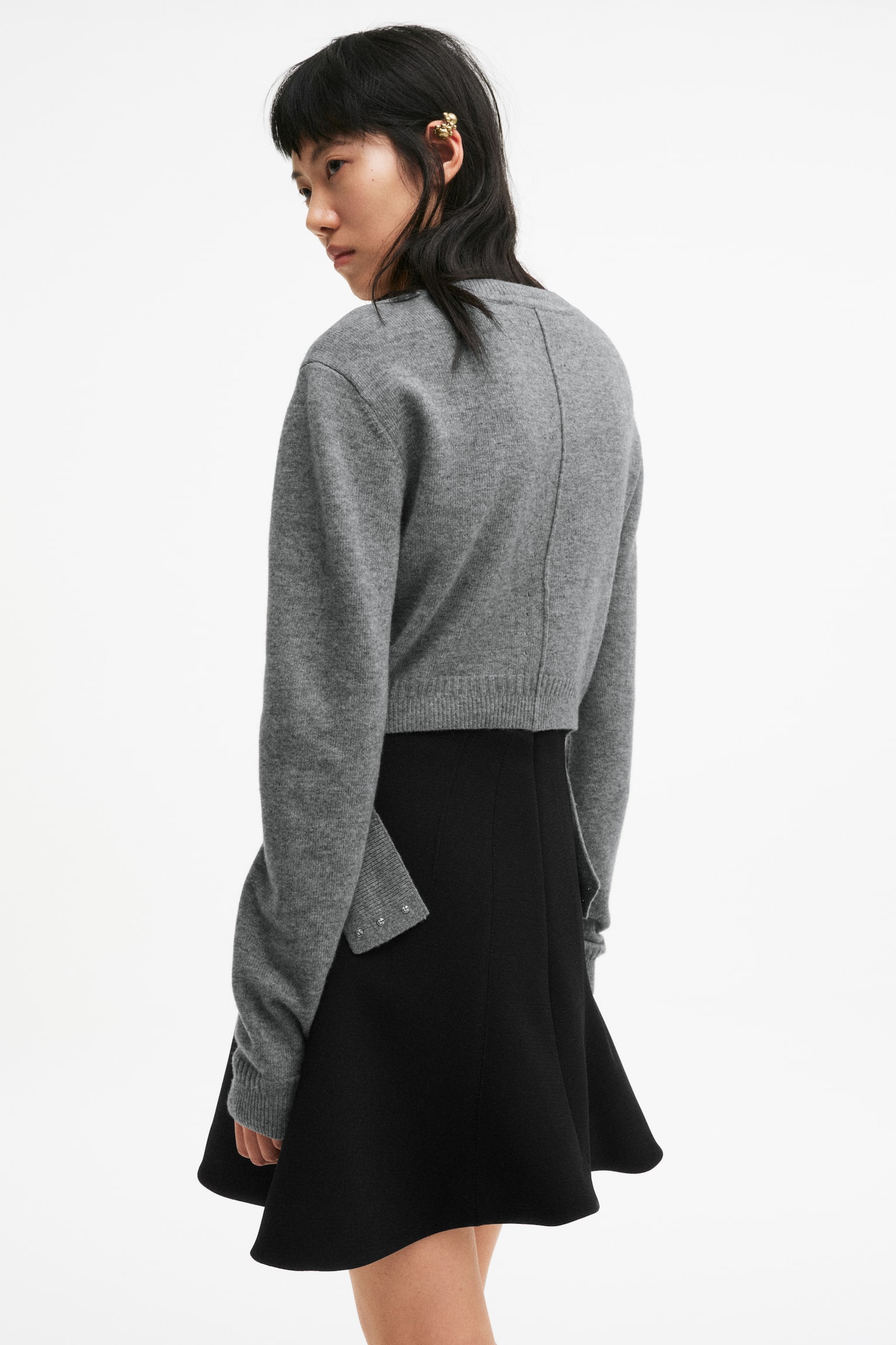 Cardigan de lână - Gri-melanj - 3