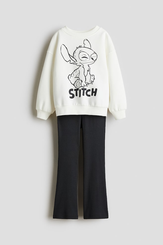 2-Piece Sweatshirt and Leggings Set - White/Lilo & Stitch/Light pink/My Melody - 1