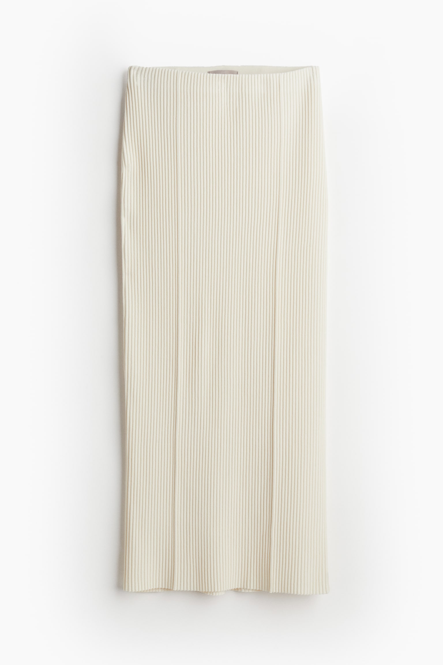 Rib Knit Pencil Skirt - Cream - 2