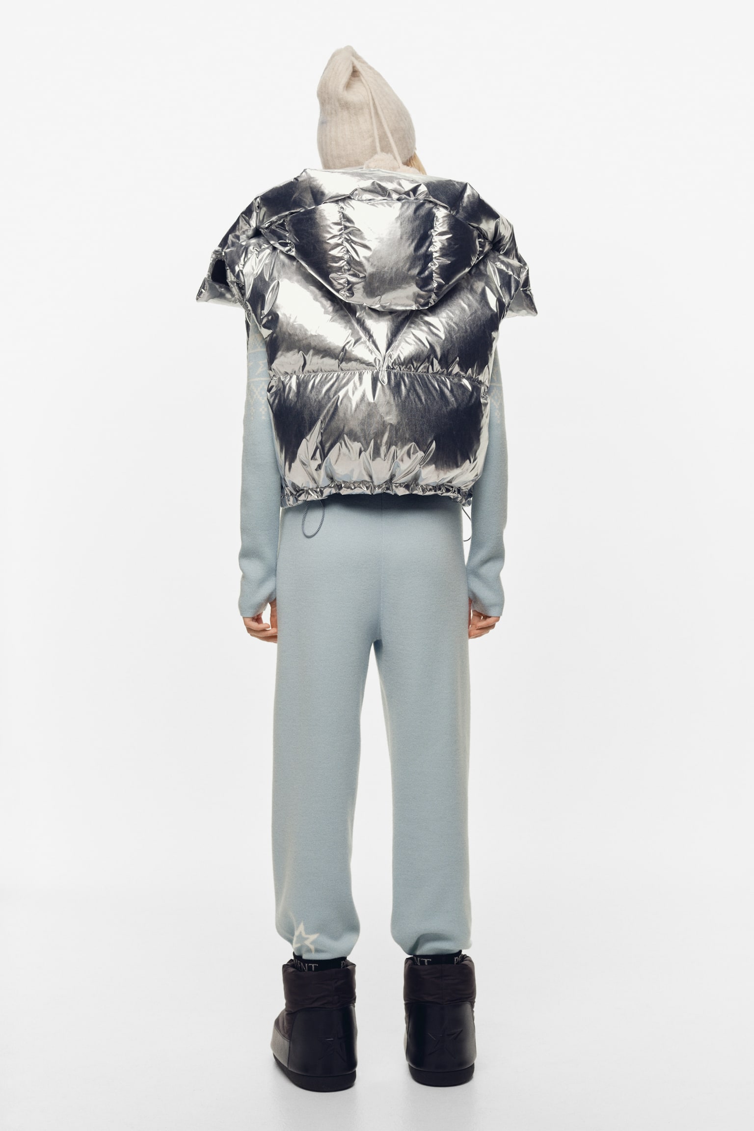 Fine-knit merino wool joggers - Light blue - 4