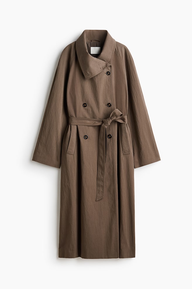 Oversized trench coat - Khaki green - 1
