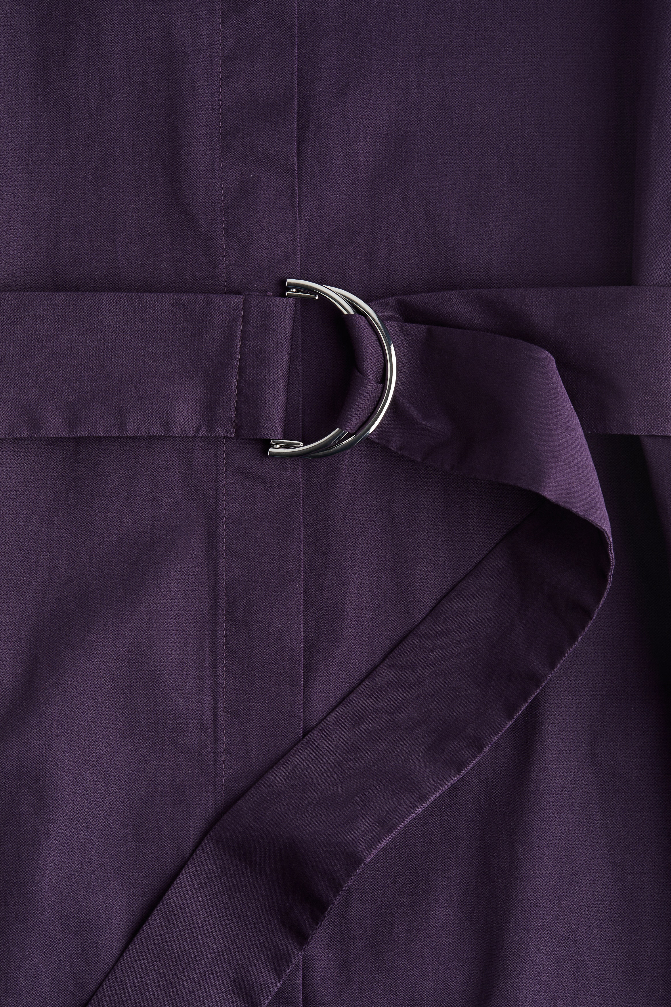 Belted poplin shirt dress