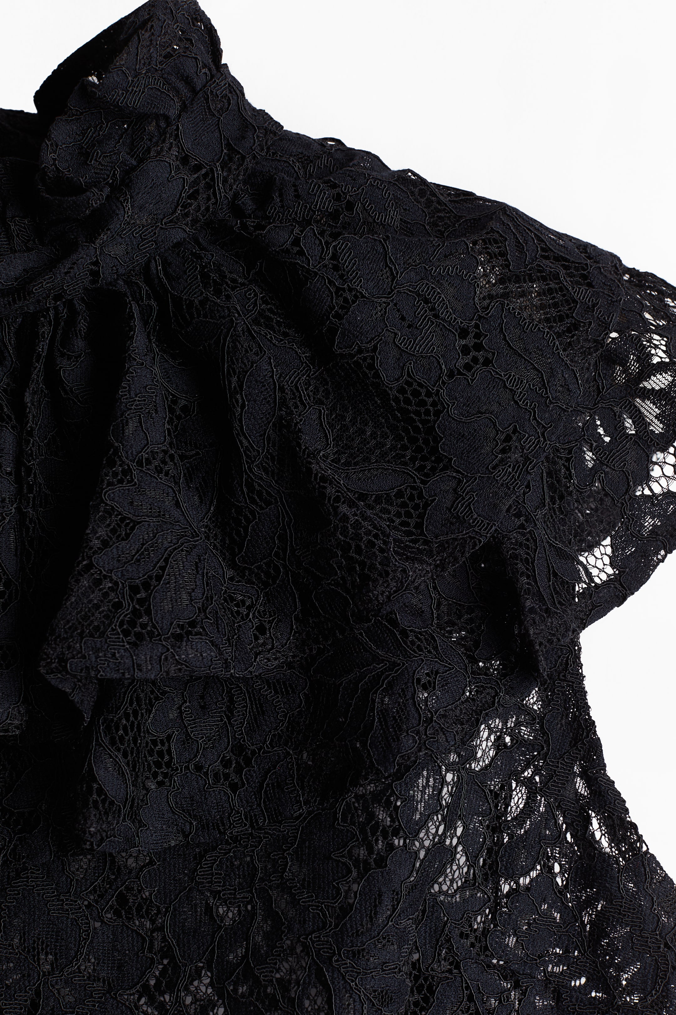 Frill-trimmed lace top