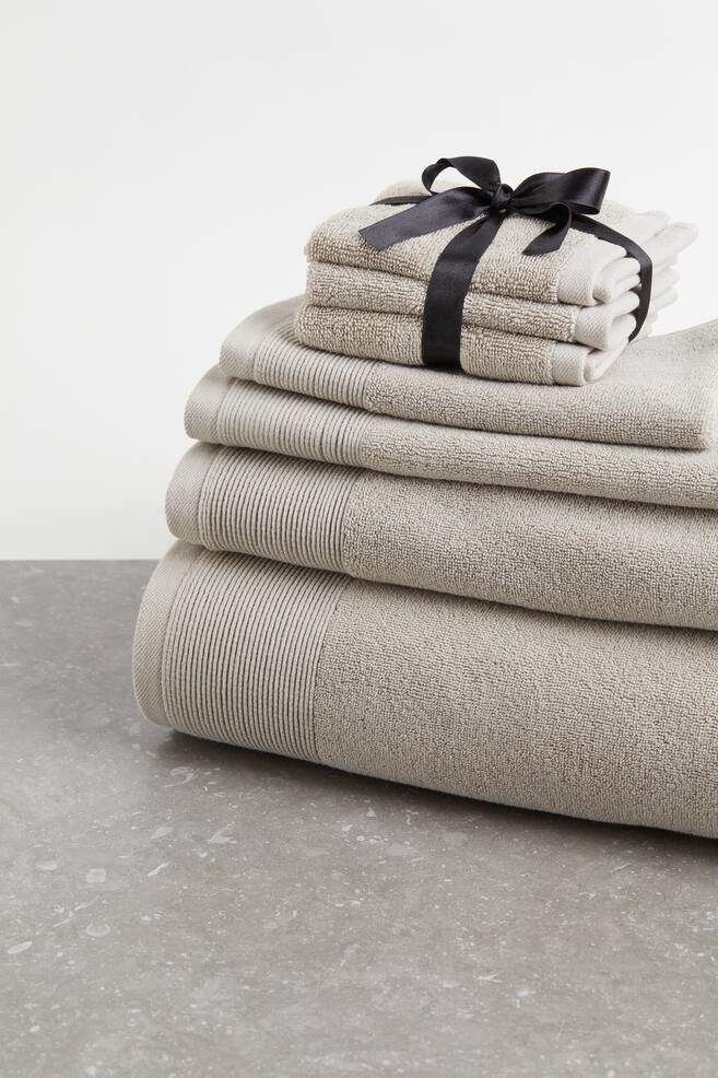 Bawełniany ręcznik frotte dla gości - Biały/Czarny - 2