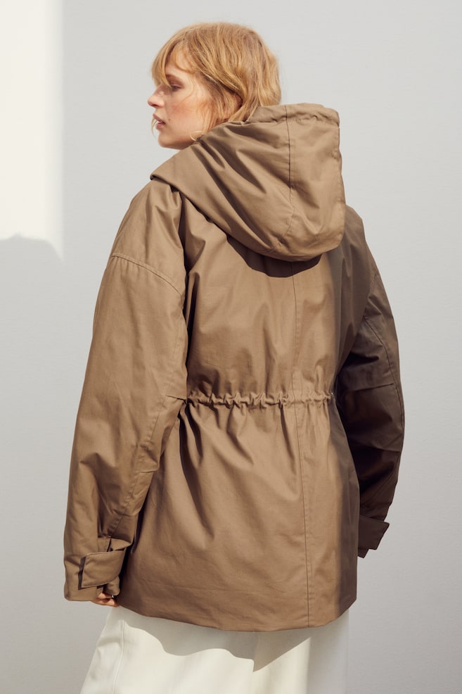 Oversized down jacket - Dark beige - 7