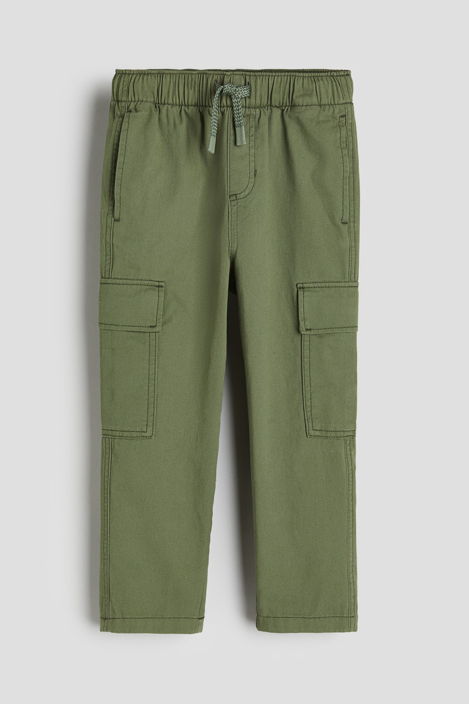 Twill Cargo Pants - Dark khaki green - 1