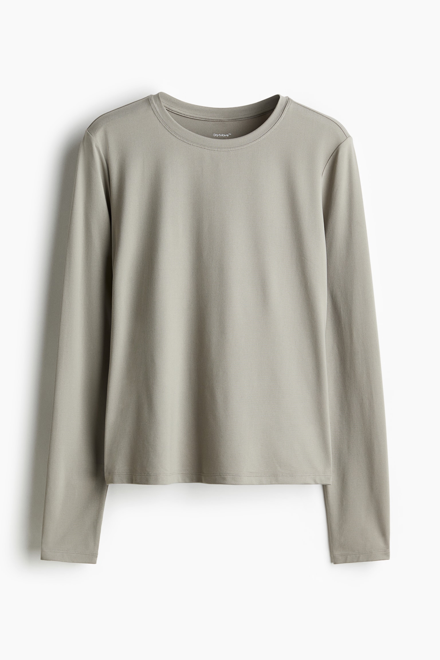 Long-sleeved sports top in DryMove™ - Greige/Cream - 2