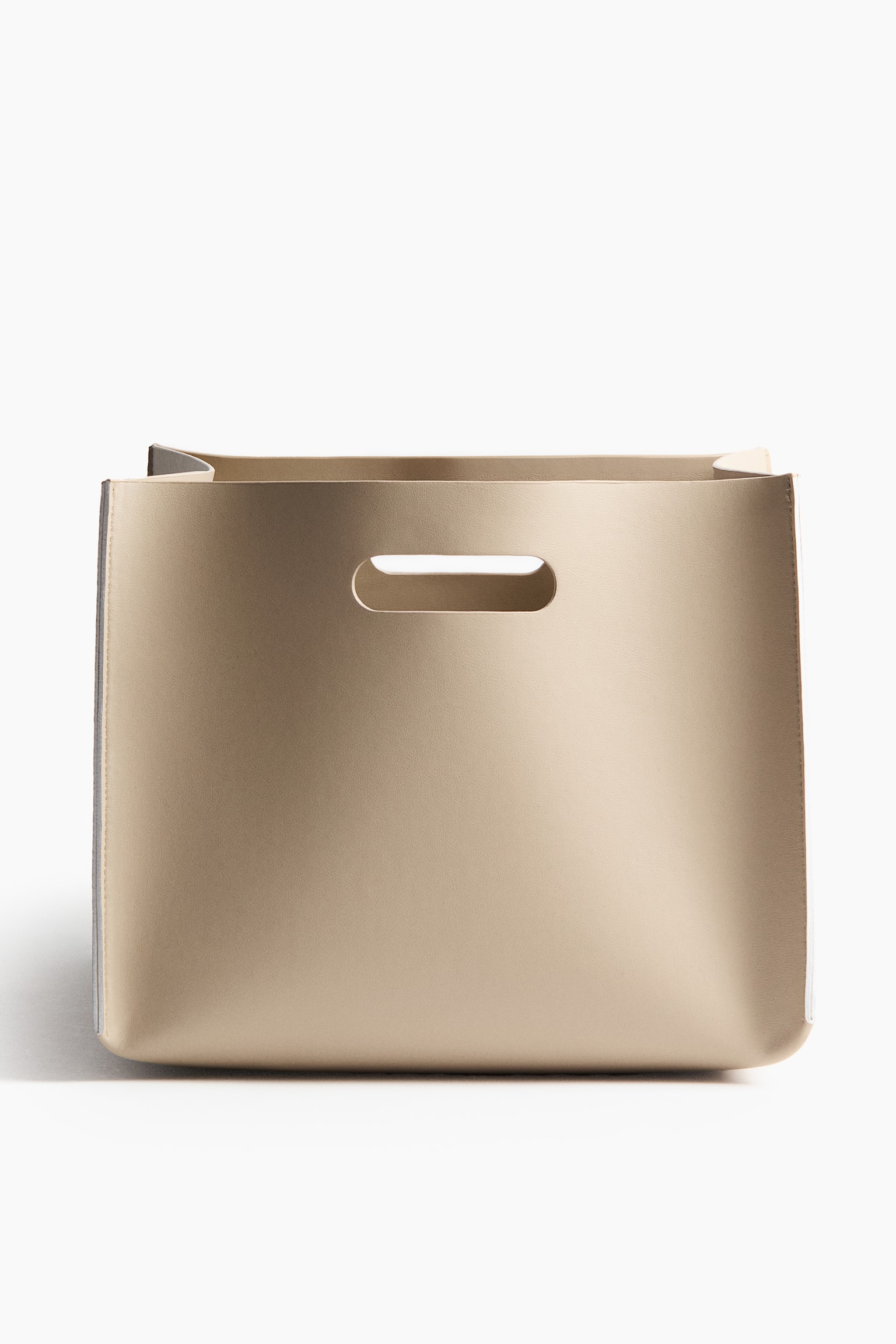 Grand panier de rangement - Beige/Brun foncé