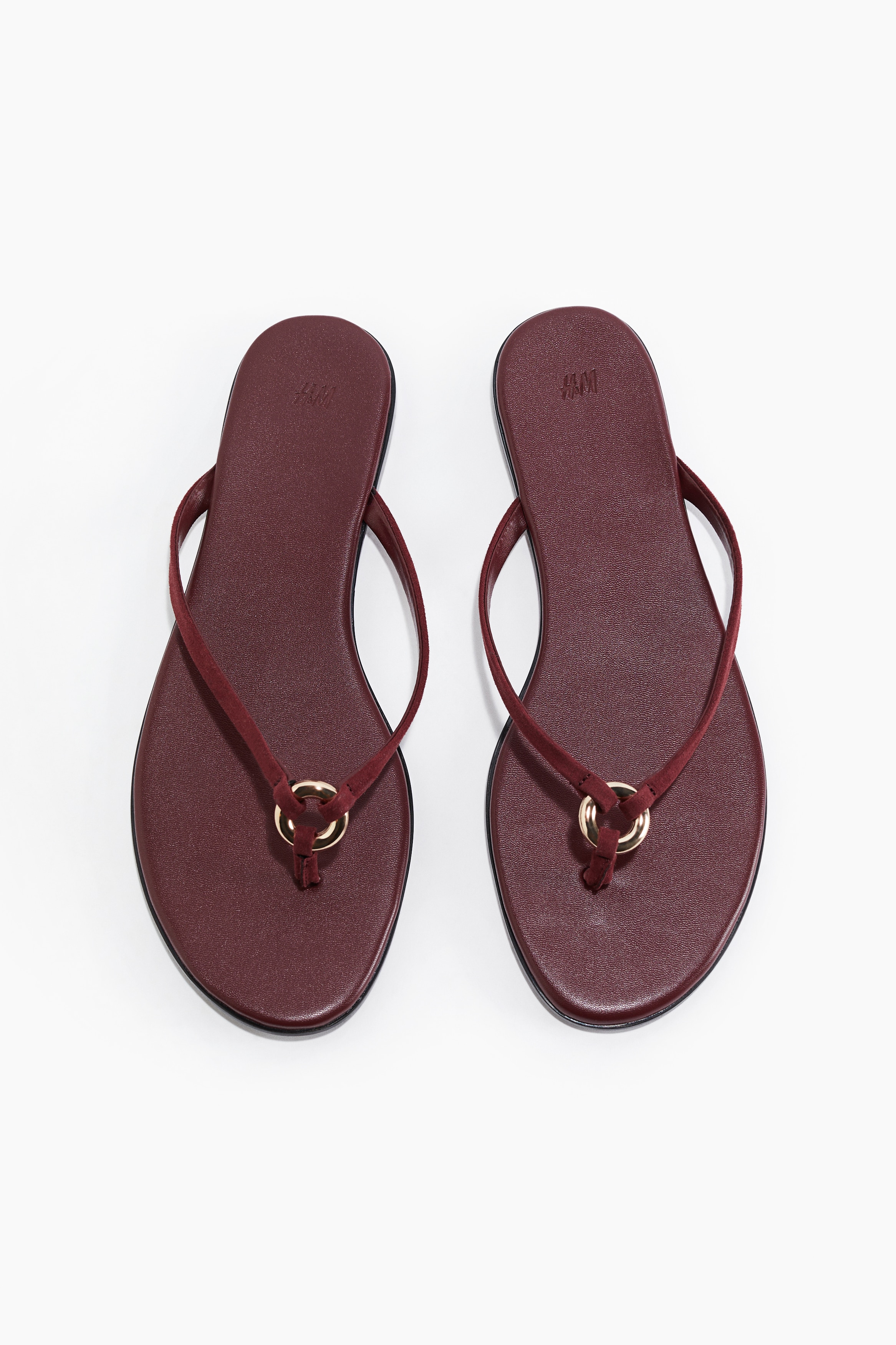 飾環人字拖 - 酒紅色/深咖啡色/奶油色