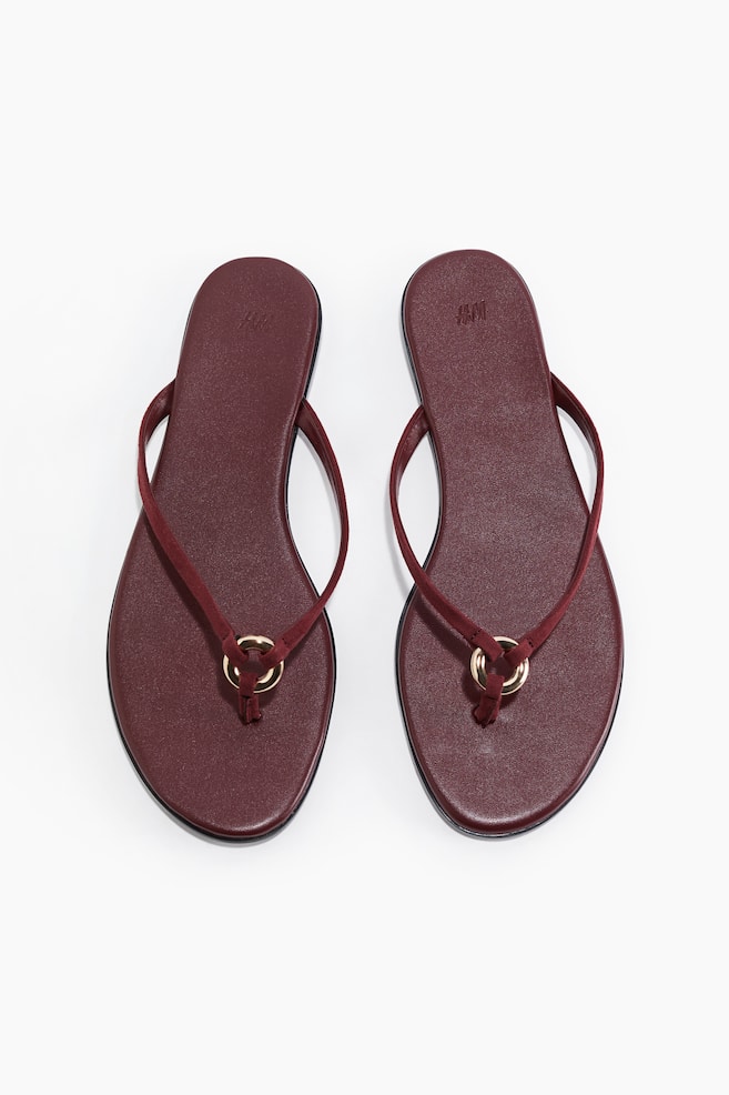 Chancletas con anilla decorativa - Burdeos - 1