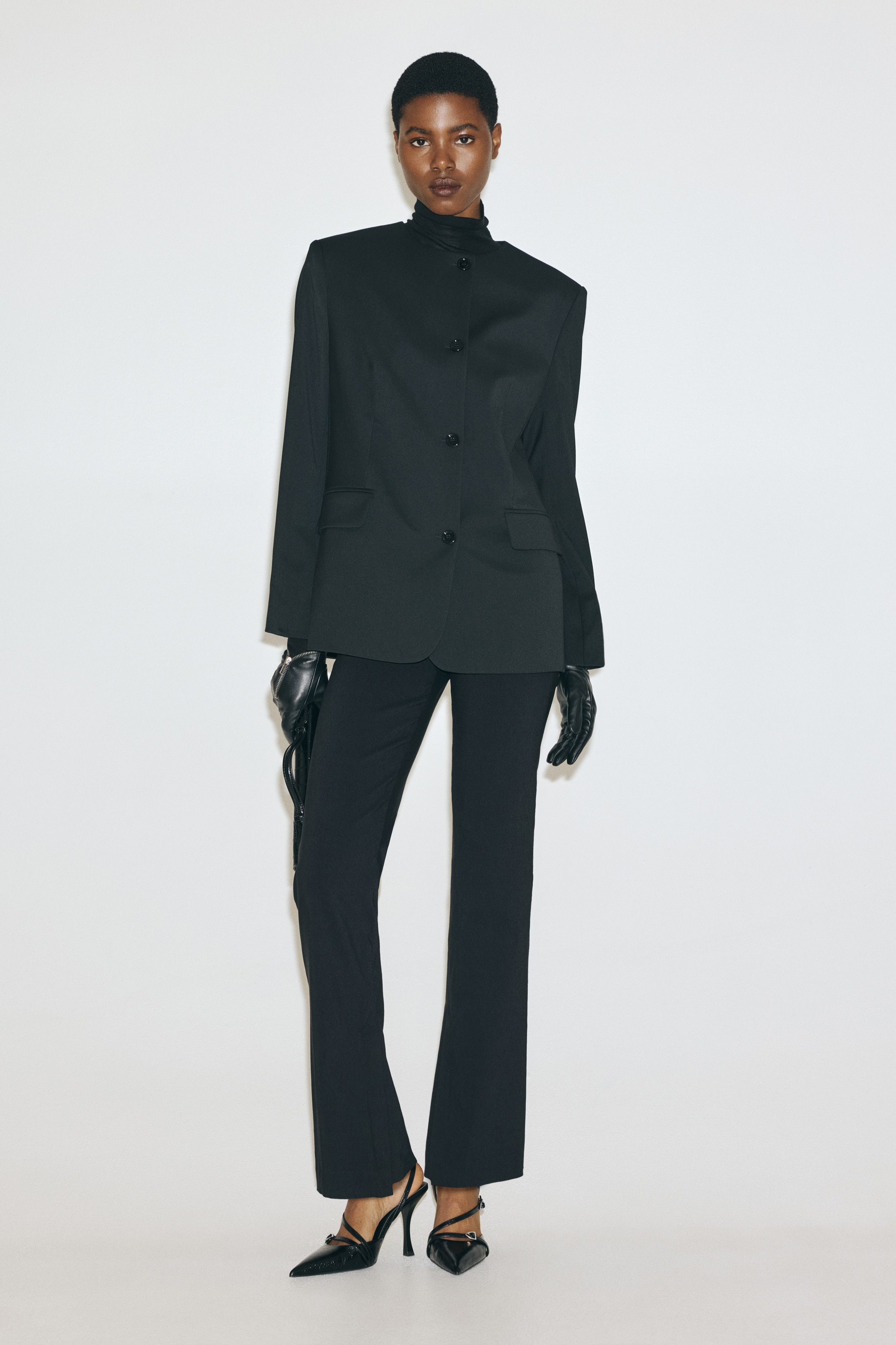 Women's Black Collarless Jacket | H&M US Women's Black Collarless Jacket | H&M US