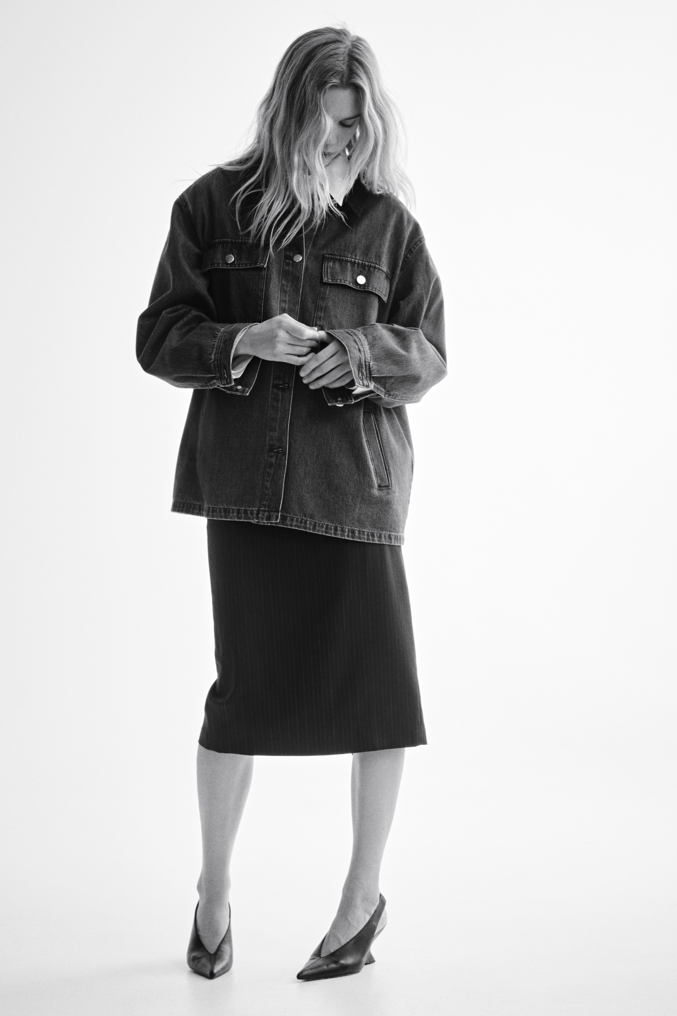 Corduroy-collar denim jacket