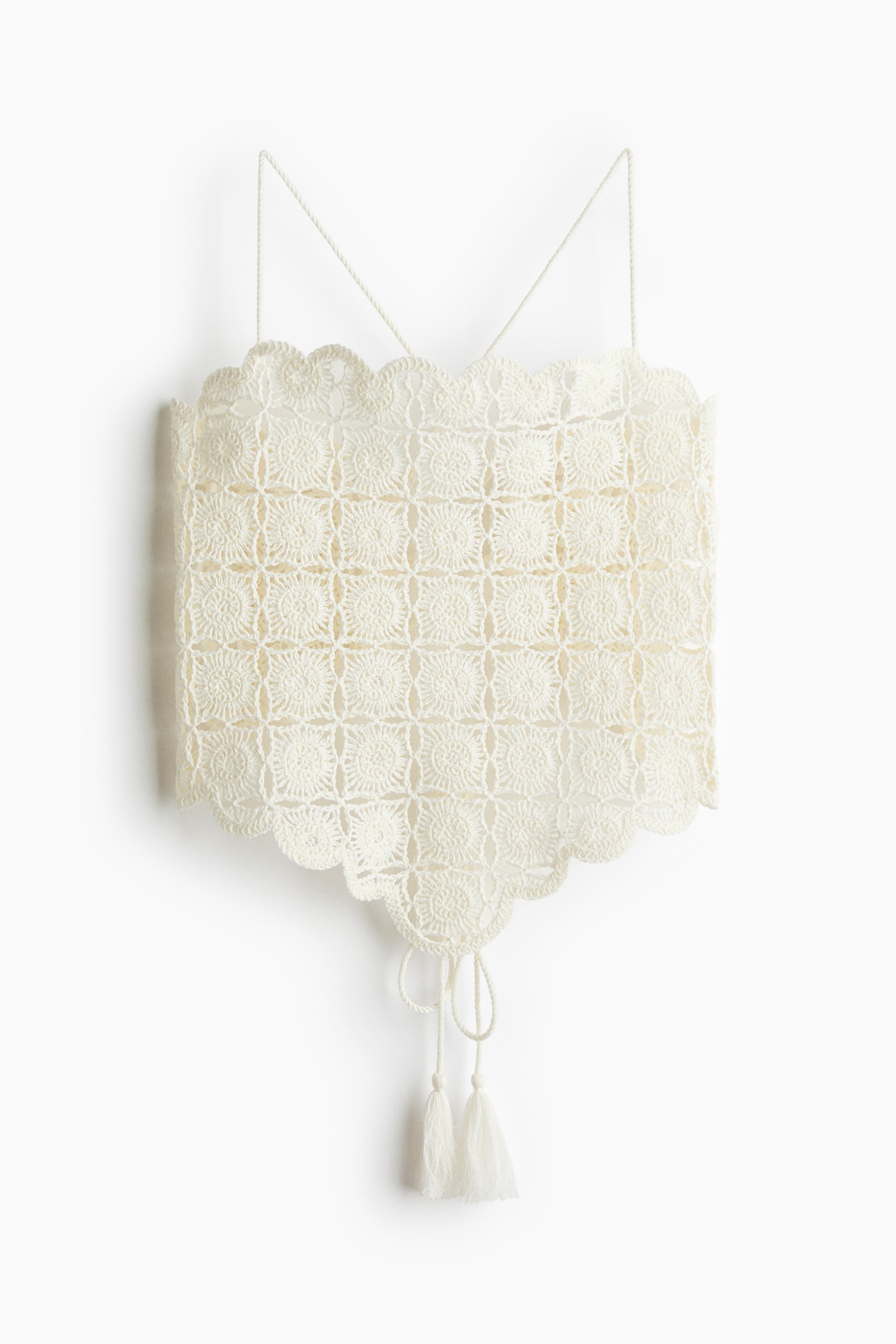 Top de tirantes efecto crochet - Crema - 1